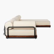 Modern Black & Mahogany Outdoor Sectional Sofa