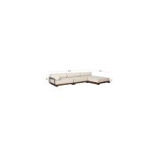 Modern Black & Mahogany Outdoor Sectional Sofa