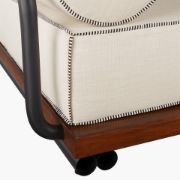 Modern Black & Mahogany Outdoor Sectional Sofa