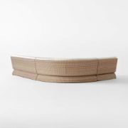 Curved Woven Outdoor Sectional Sofa with Pearl Cushions