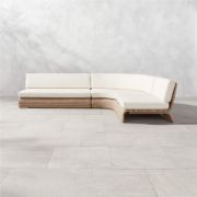 Curved Woven Outdoor Sectional Sofa with Pearl Cushions