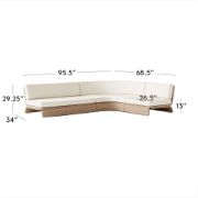 Curved Woven Outdoor Sectional Sofa with Pearl Cushions