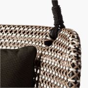 Hanging Outdoor Loveseat Swing with Handwoven Faux Rattan