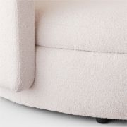 Curved White Bouclé Outdoor Daybed