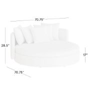 Curved White Bouclé Outdoor Daybed