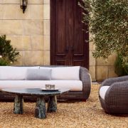 Curved Rattan Outdoor Sofa