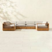 Topia U-Shaped Teak Outdoor Sectional Sofa