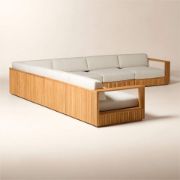Topia U-Shaped Teak Outdoor Sectional Sofa