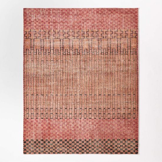 Picture of Bamini Hand-Knotted Wool & Cotton Rug – Terracotta Red