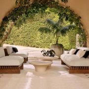 Stained Teak Outdoor 2-Seater