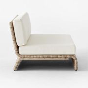 Curved Woven Outdoor Sectional Sofa with Pearl Cushions