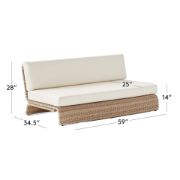 Curved Woven Outdoor Sectional Sofa with Pearl Cushions