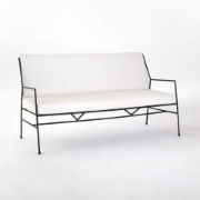 Iron Outdoor 2-Seater with Ivory Cushions