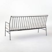 Iron Outdoor 2-Seater with Ivory Cushions