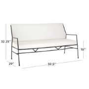 Iron Outdoor 2-Seater with Ivory Cushions