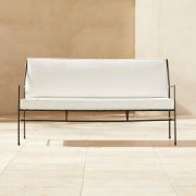 Iron Outdoor 2-Seater with Ivory Cushions