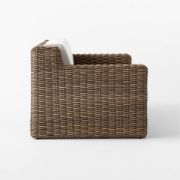 All‑Weather Rattan Outdoor Sofa with Warm White Cushions