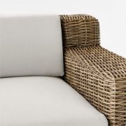 All‑Weather Rattan Outdoor Sofa with Warm White Cushions