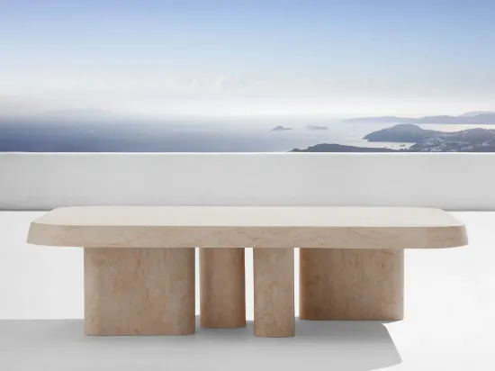 Cylindrical Outdoor Marble Coffee Table
