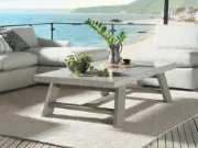 Picture of outdoor coffee table with teak base elegant