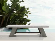 Picture of outdoor coffee table with teak base elegant