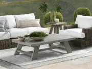 Picture of outdoor coffee table with teak base elegant