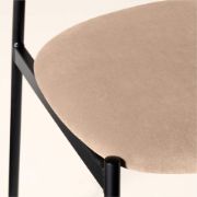 Sand Velvet Dining Chair with Sculpted Back