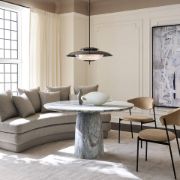 Sand Velvet Dining Chair with Sculpted Back