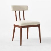 Ivory Upholstered Dining Chair with Oak Frame