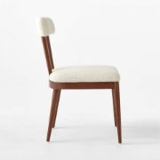 Ivory Upholstered Dining Chair with Oak Frame