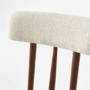 Ivory Upholstered Dining Chair with Oak Frame