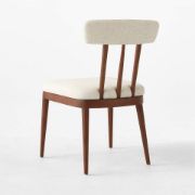 Ivory Upholstered Dining Chair with Oak Frame