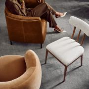 Ivory Upholstered Dining Chair with Oak Frame
