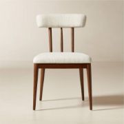 Ivory Upholstered Dining Chair with Oak Frame