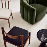 Ivory Upholstered Dining Chair with Oak Frame