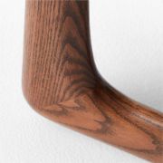 Warm White Bouclé Dining Chair with Oak Sleigh Legs