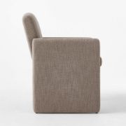 Warm White Corduroy Dining Armchair