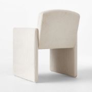 Warm White Corduroy Dining Armchair