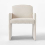 Warm White Corduroy Dining Armchair