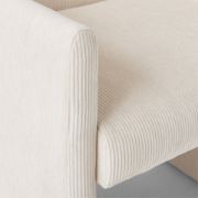 Warm White Corduroy Dining Armchair