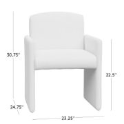 Warm White Corduroy Dining Armchair