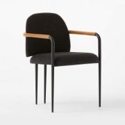 Performance Fabric Dining Armchair with Metal Frame