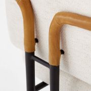 Performance Fabric Dining Armchair with Metal Frame