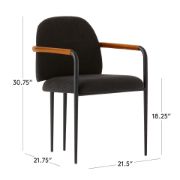 Performance Fabric Dining Armchair with Metal Frame