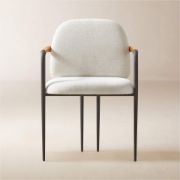 Performance Fabric Dining Armchair with Metal Frame