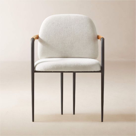 Performance Fabric Dining Armchair with Metal Frame