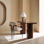 Performance Fabric Dining Armchair with Metal Frame