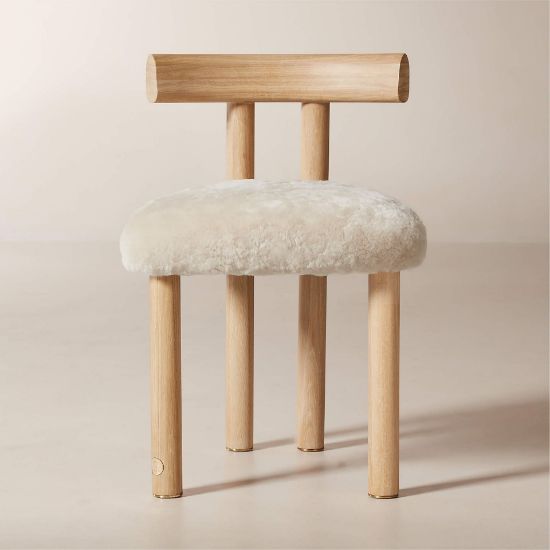 Shearling & Oak Dining Chair