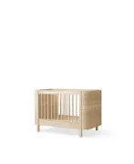 Picture of Convertible Wood Bed in White-Oiled Oak Finish