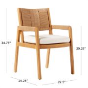 Teak & Rattan Dining Armchair